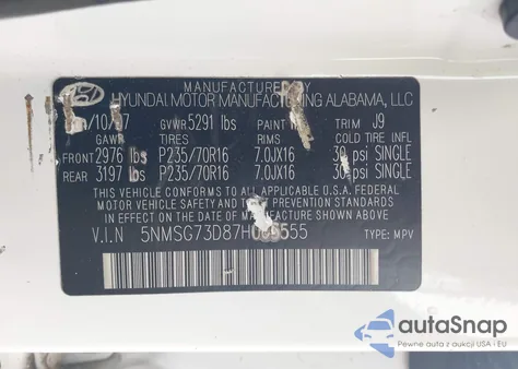 2007 Hyundai Santa Fe Gls from USA, damaged, VIN 5NMSG73D87H065555